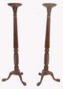 PAIR OF 19TH CENTURY MAHOGANY BARLEYTWIST TORCHERE PLANT STANDS