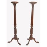 PAIR OF 19TH CENTURY MAHOGANY BARLEYTWIST TORCHERE PLANT STANDS