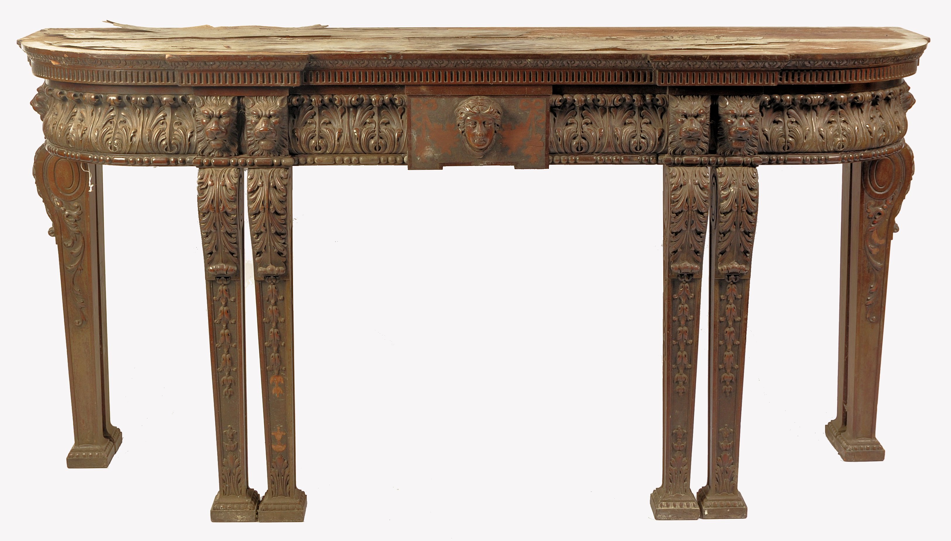 MANNER OF WILLIAM KENT, CIRCA 1760 GEORGE II PAIRED LEG SERVER TABLE