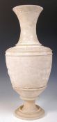 A 19TH CENTURY LARGE VICTORIAN ALABASTER CAMEO CARVED VASE