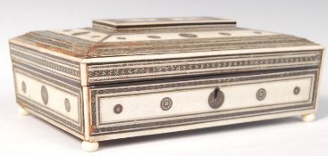 A 19TH CENTURY ANGLO INDIAN VIZAGAPATAM SEWING WORK BOX
