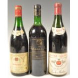 3 VINTAGE RED WINES TO INCLUDE ALOXE CORTON, CHATEAU DU JUGE ETC