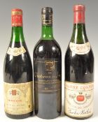 3 VINTAGE RED WINES TO INCLUDE ALOXE CORTON, CHATEAU DU JUGE ETC