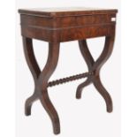 A 19TH CENTURY BIEDERMEIER LADIES VANITY WORKBOX TABLE