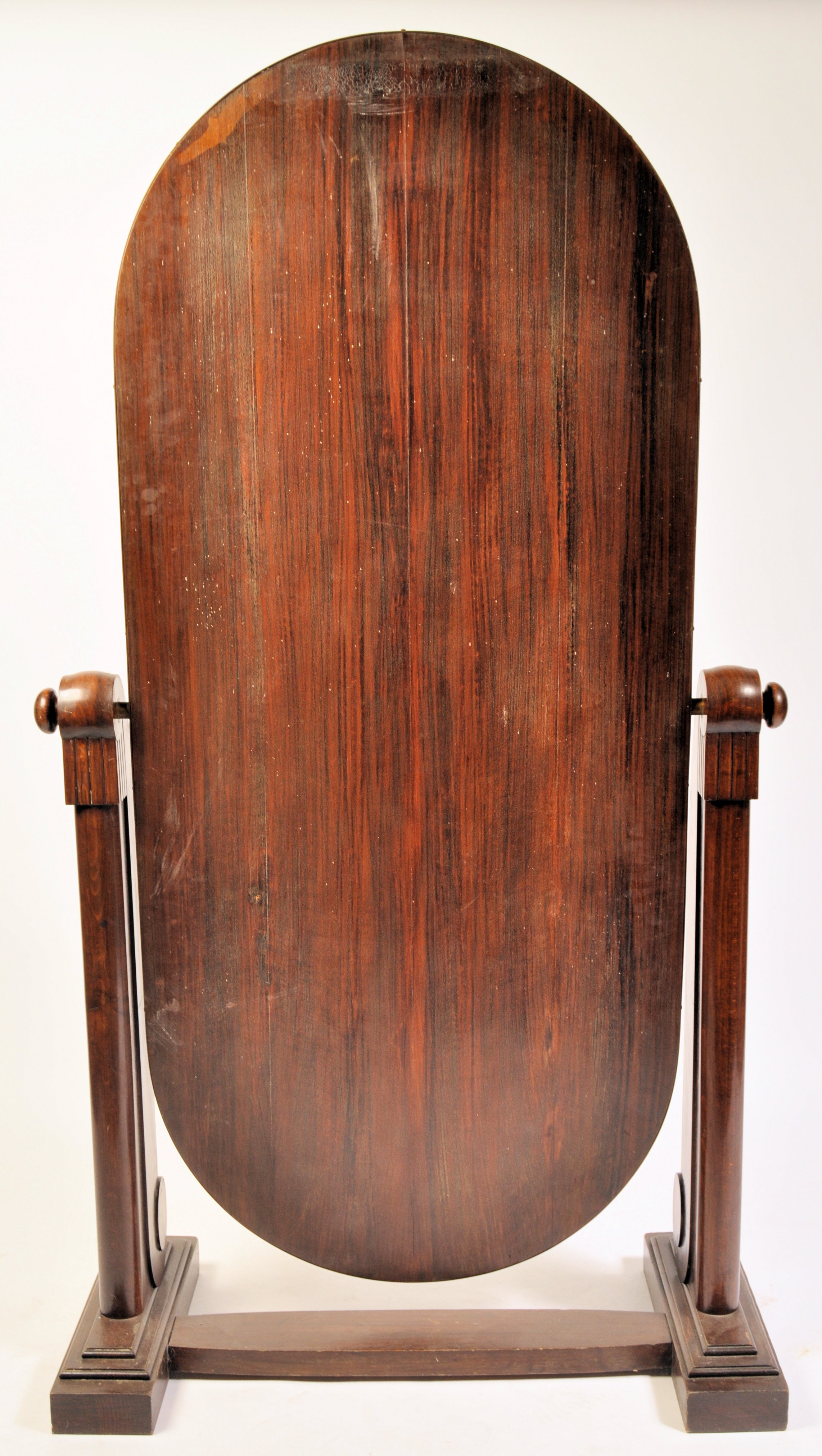 A 1930'S ART DECO LARGE MAHOGANY AND BRASS LADIES CHEVAL DRESSING MIRROR - Image 6 of 6