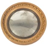 19TH CENTURY REGENCY GILTWOOD CONVEX COMPOSITE WALL MIRROR