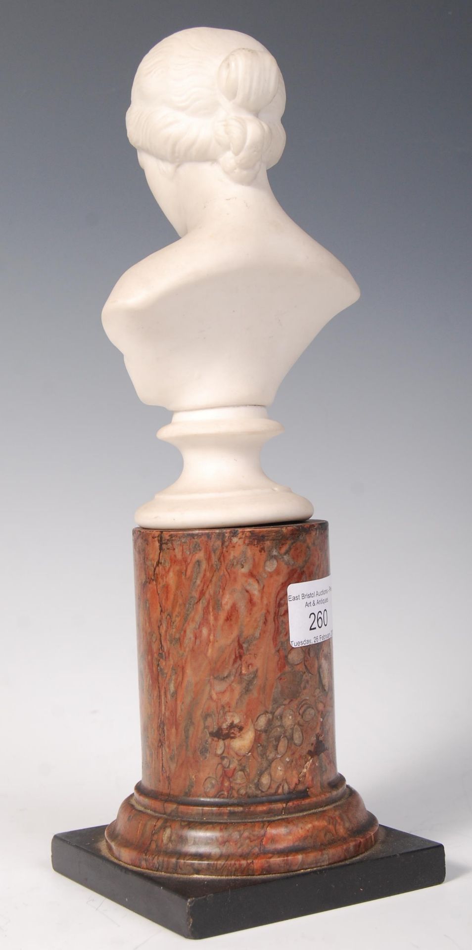 19TH CENTURY VICTORIAN MARBLE AND PARIAN WARE BUST OF PSYCHE - Bild 3 aus 6