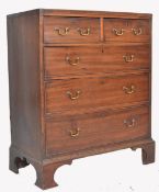 19TH CENTURY GEORGE III MAHOGANY BACHELORS CHEST OF DRAWERS