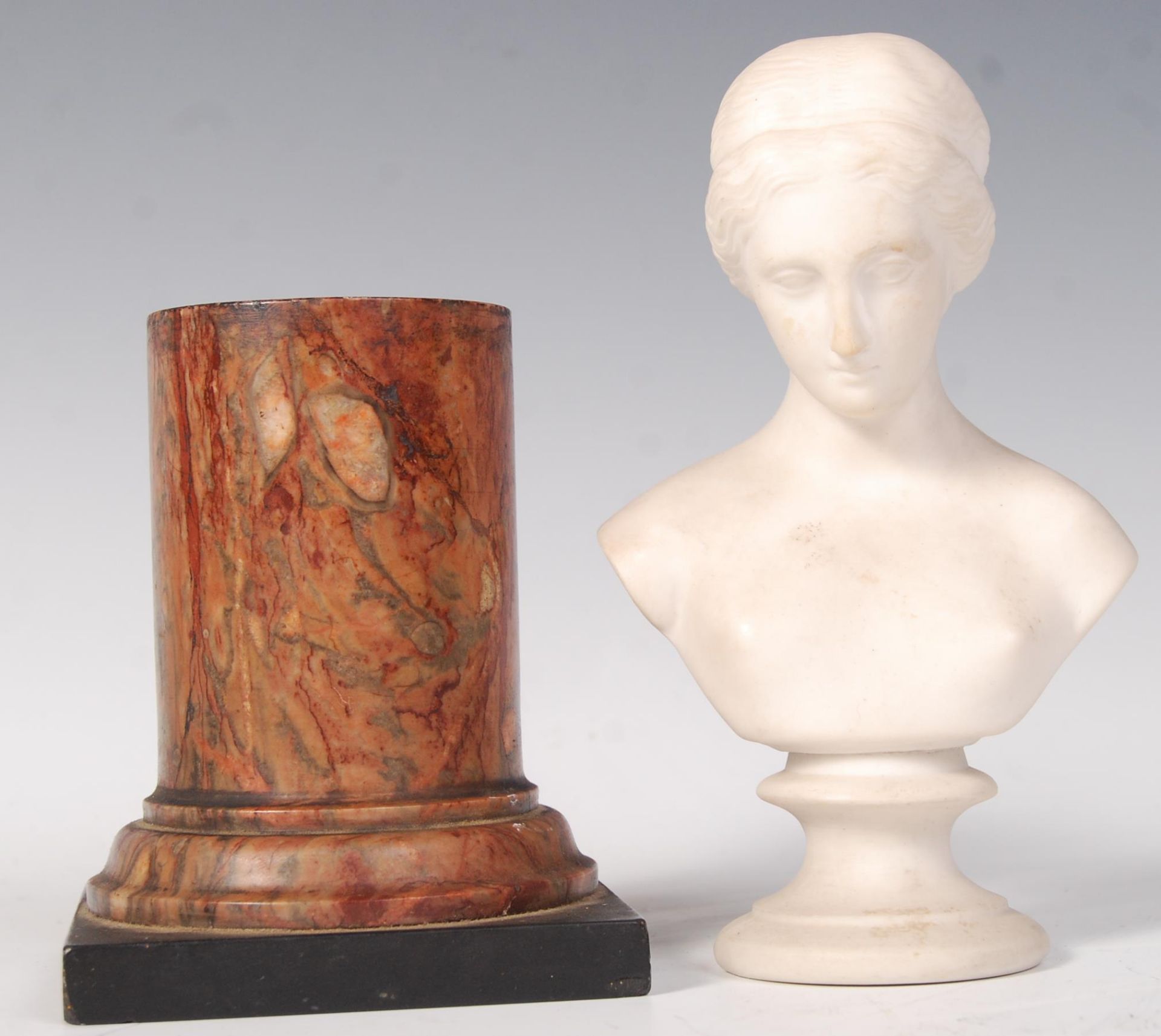 19TH CENTURY VICTORIAN MARBLE AND PARIAN WARE BUST OF PSYCHE - Bild 4 aus 6