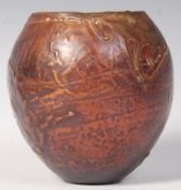 19TH CENTURY JAPANESE MEIJI PERIOD RED MURASHIDO WARE VASE