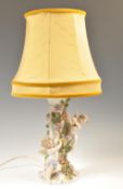 19TH CENTURY GERMAN SITZENDORF PORCELAIN CHERUB TABLE LAMP