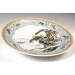 EARLY 20TH CENTURY HAND PAINTED CHINESE REPUBLIC PERIOD CHARGER PLATE