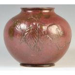 19TH CENTURY JAPANESE MEIJI PERIOD RED MURASHIDO WARE VASE