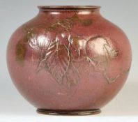 19TH CENTURY JAPANESE MEIJI PERIOD RED MURASHIDO WARE VASE