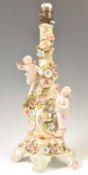 19TH CENTURY MEISSEN SITZENDORF PORCELAIN CHERUB TABLE LAMP