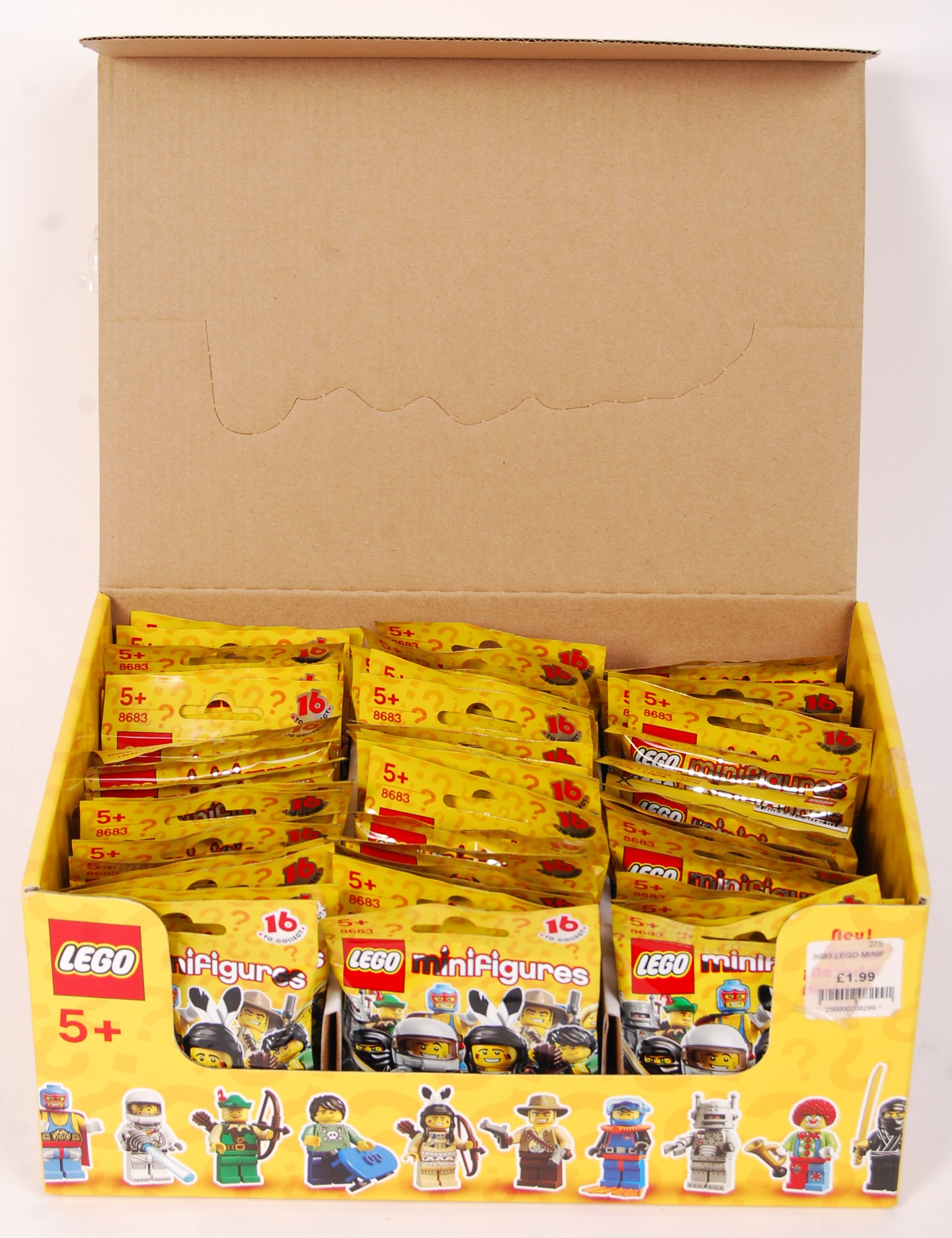 RARE LEGO COUNTERTOP STOCK BOX OF SERIES 1 MINIFIGURES