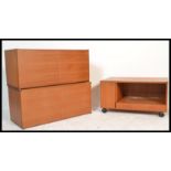 A retro 20th Century teak wood three piece modular