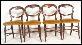 • A set of 3  Victorian balloon back dining chairs