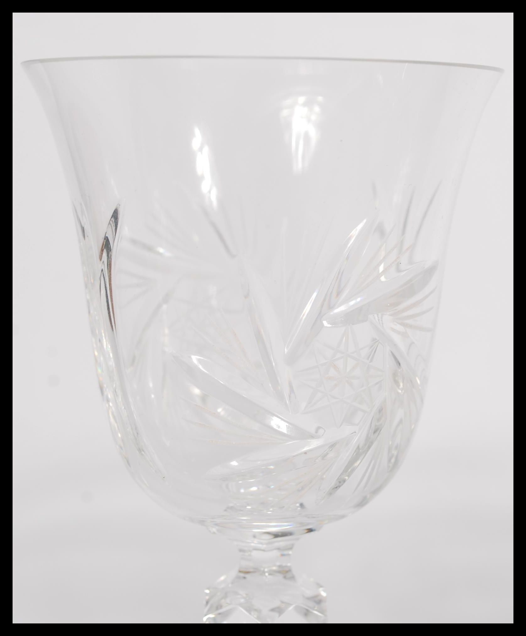 A boxed set of Bohemia Crystal cut glass wine glas - Image 2 of 4