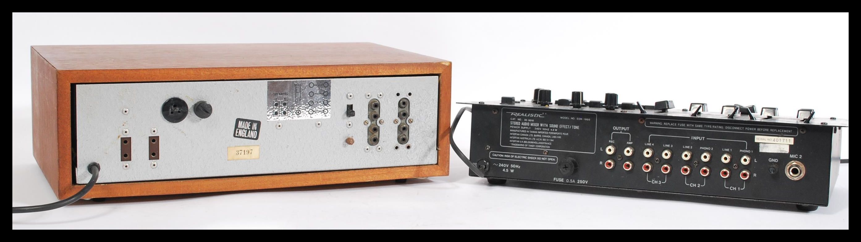 A vintage retro 20th Century teak cased amplifier - Image 4 of 4