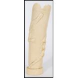 An early 20th century Ivory vase having relief dec