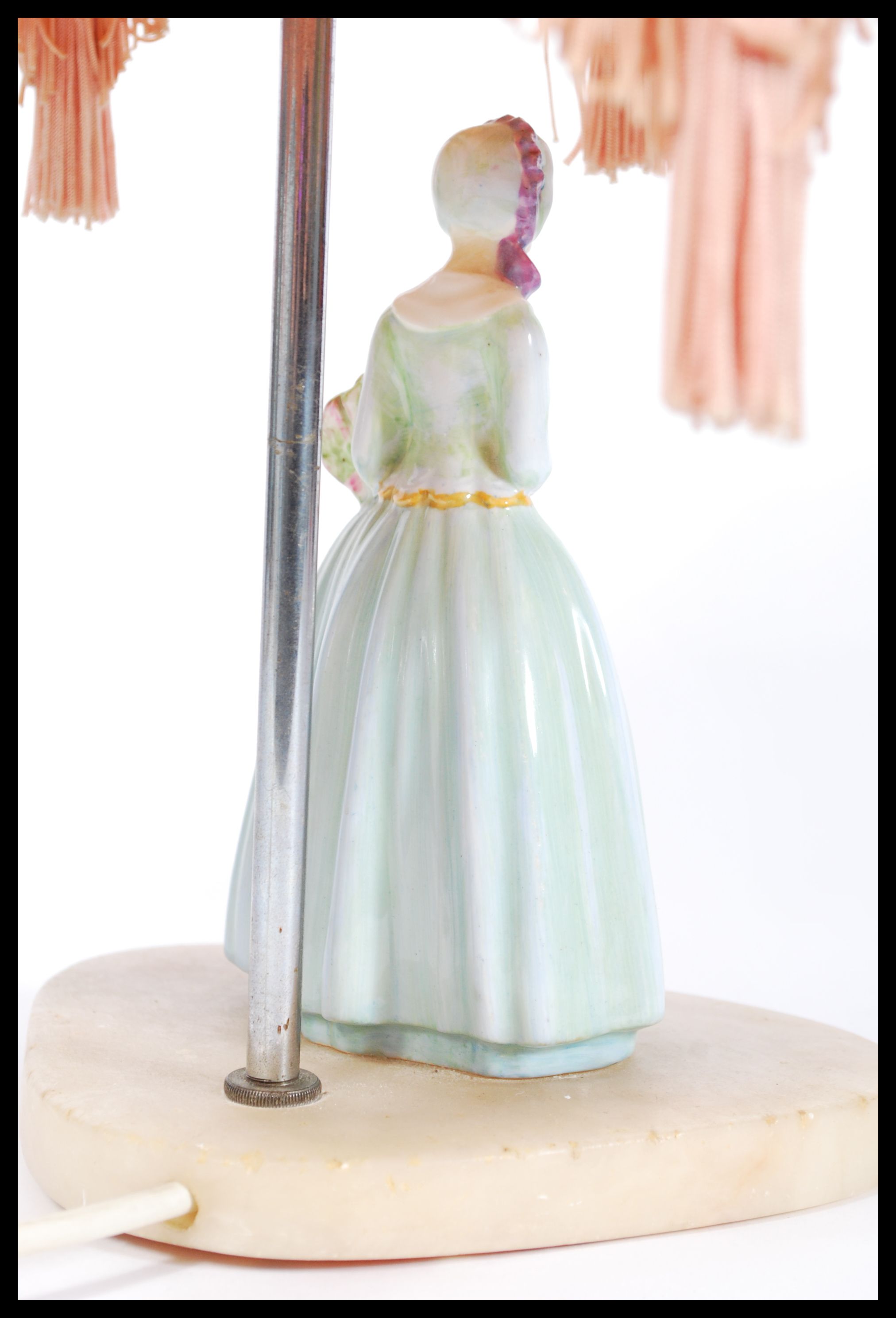 A Royal Doulton ceramic figurine lamp of a lady in - Image 3 of 4