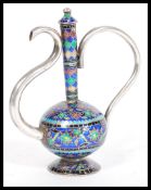 A 20th Century silver ornamental Cloisonne teapot