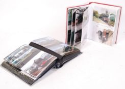 TRANSPORT RELATED PHOTO ALBUMS CONTAINING PHOTO AND POSTCARDS