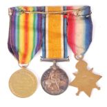 WWI FIRST WORLD WAR MEDAL TRIO - 3RD DRAGOON GUARDS