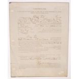 19TH CENTURY AMERICAN CIVIL WAR SOLDIER'S DISCHARGE LETTER