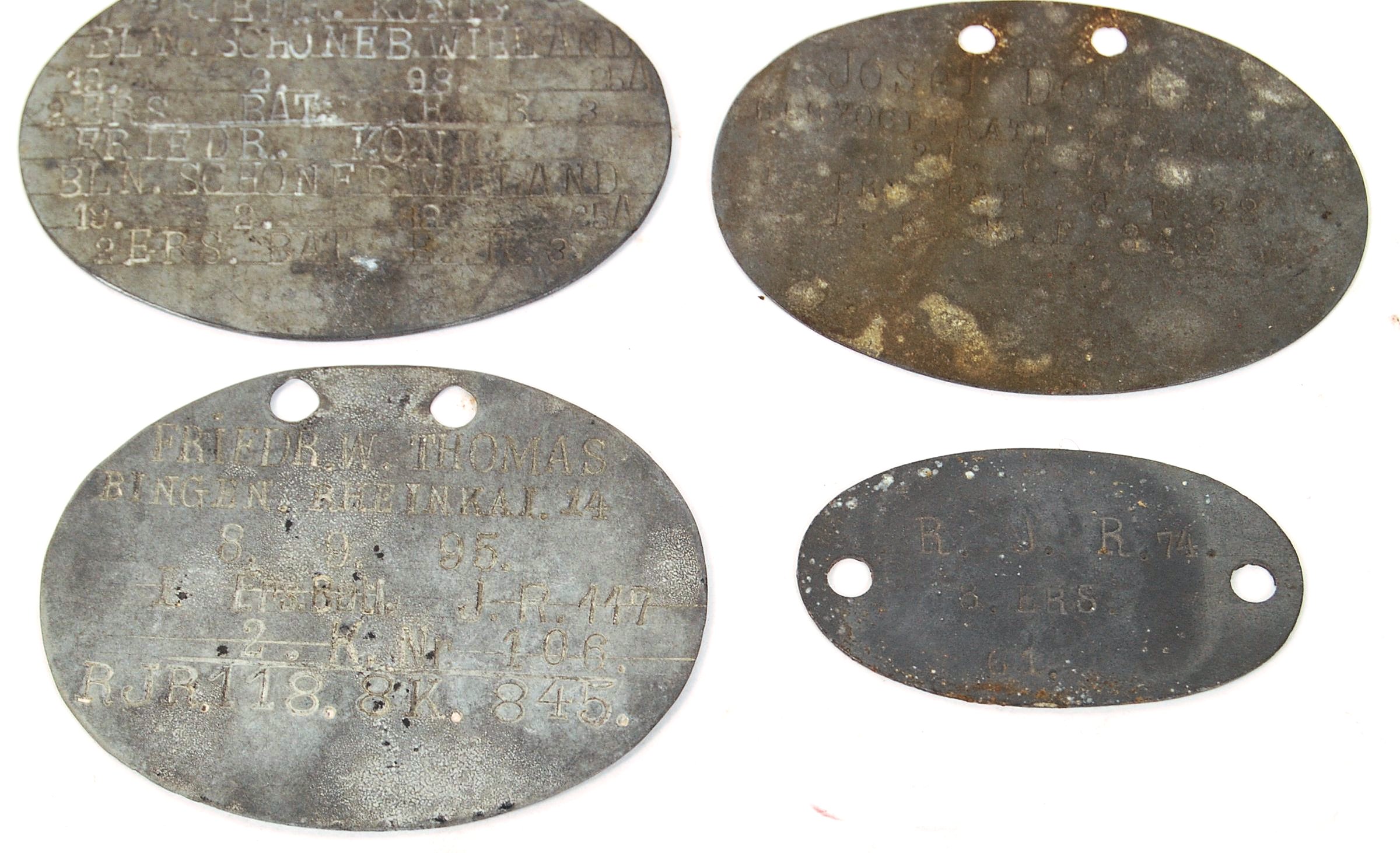 WWI GERMAN FIRST WORLD WAR ALLOY SOLDIER ID TAGS - Image 4 of 4