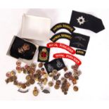 ASSORTED VINTAGE MILITARY BUTTONS, BADGES & PATCHES