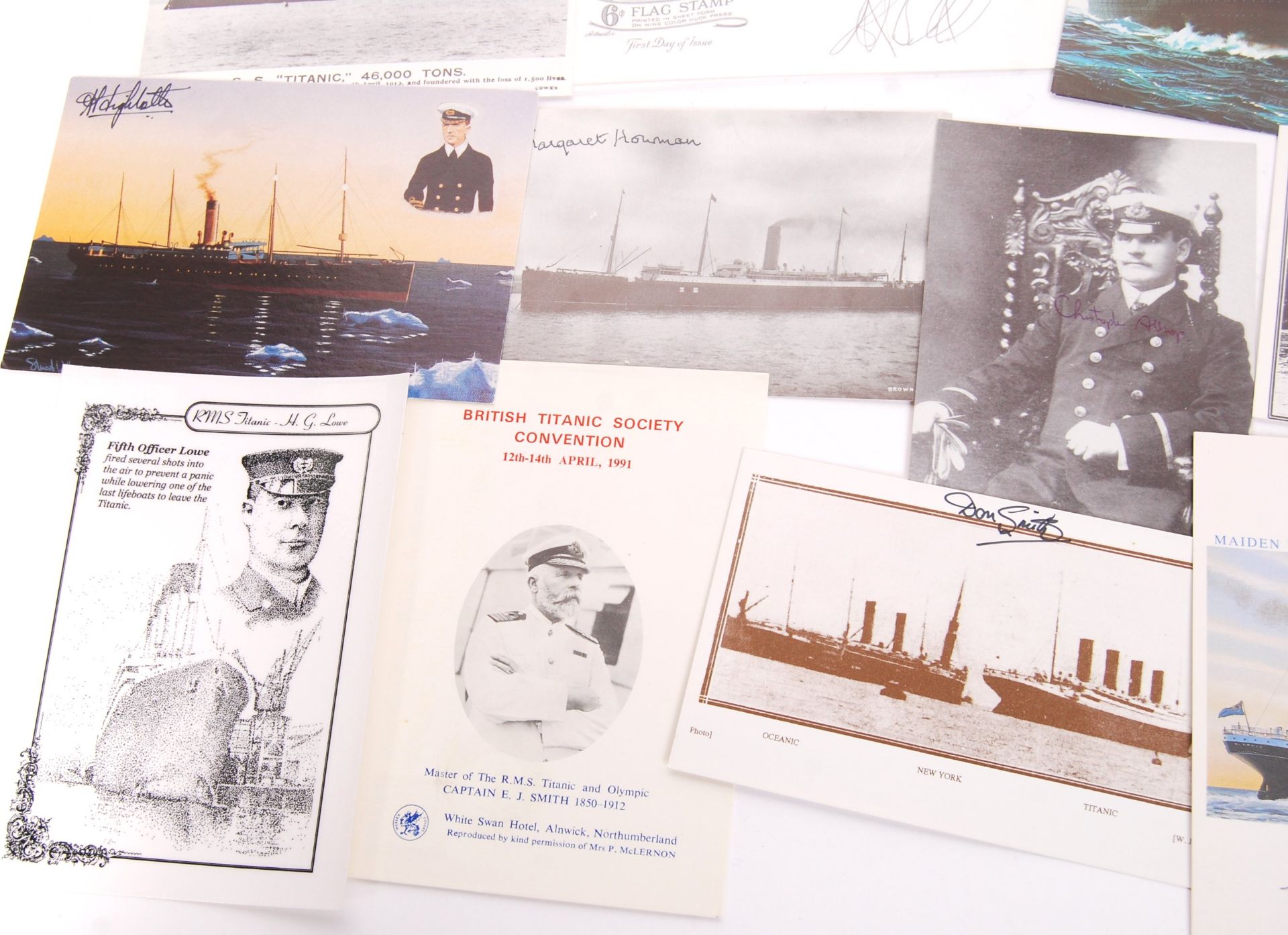 RMS TITANIC DISASTER - AUTOGRAPHED COVERS & POSTCARDS - Bild 5 aus 6