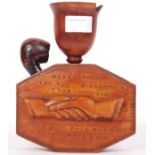 WWII ERA HAND CARVED ' HANDS ACROSS THE SEA ' PIPE