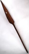 ANTIQUE 19TH CENTURY CARVED TRIBAL PADDLE SPEAR