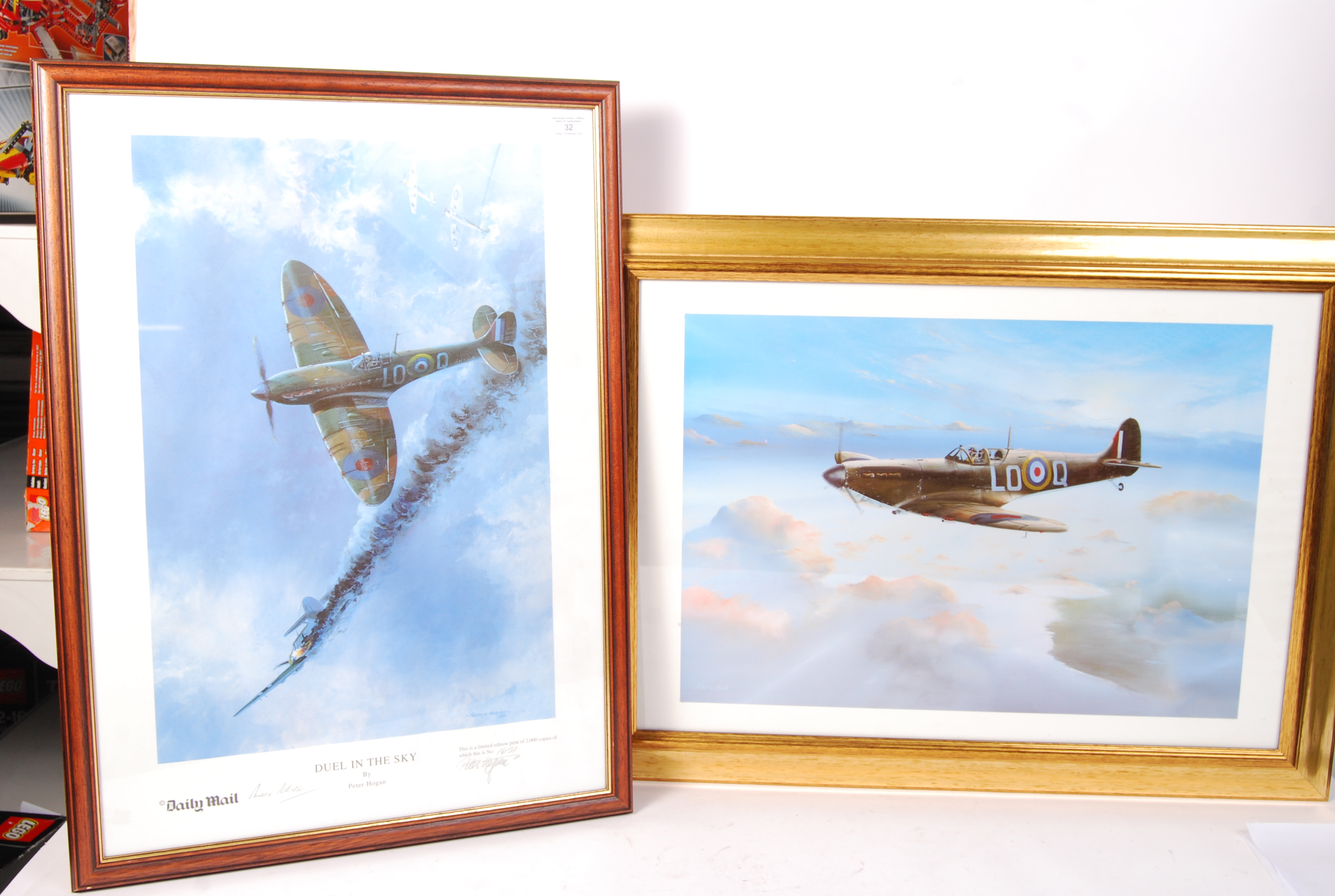 TWO WWII SECOND WORLD WAR AVIATION RELATED FRAMED PRINTS