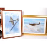 TWO WWII SECOND WORLD WAR AVIATION RELATED FRAMED PRINTS