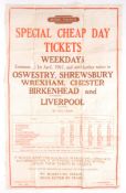 VINTAGE BR BRISTISH RAILWAYS PROMOTIONAL TICKET FARE POSTER