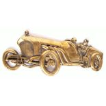 VINTAGE CAST BRASS WALL DISPLAY PLAQUE OF A VINTAGE RALLY CAR