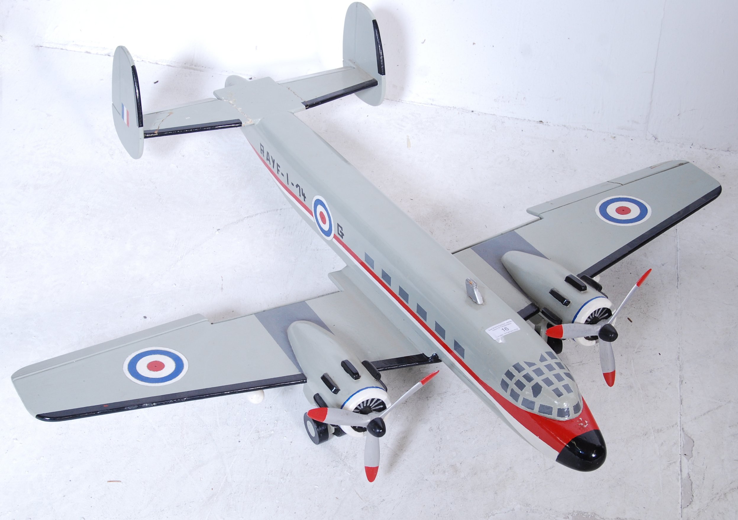 LARGE SCALE WOODEN FRENCH MILITARY AIRCRAFT MODEL - Image 2 of 5