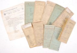ASSORTED 1940'S AND 1950'S VEHICLE REGISTRATION BOOKS