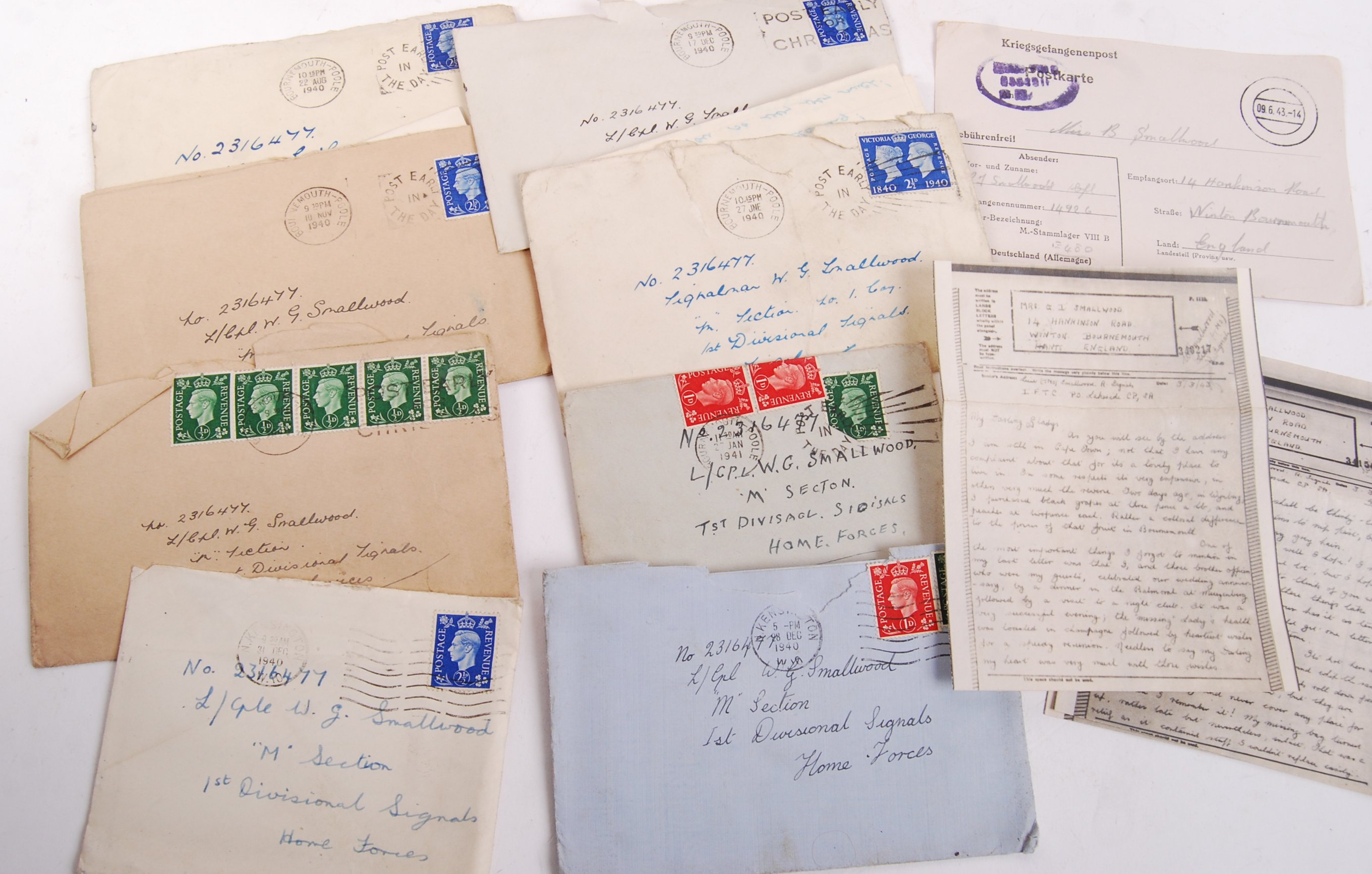 WWII SECOND WORLD WAR LETTER COLLECTION TO A SIGNALMAN - Image 2 of 9