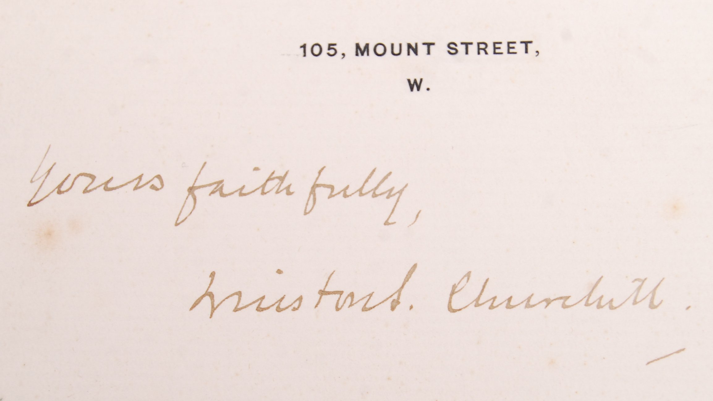 WINSTON CHURCHILL - PRIME MINISTER - AUTOGRAPH ON HEADED PAPER