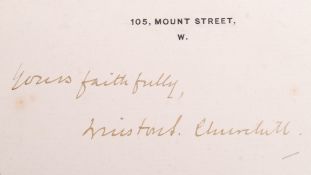 WINSTON CHURCHILL - PRIME MINISTER - AUTOGRAPH ON HEADED PAPER