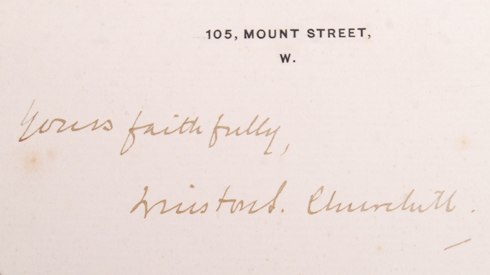 WINSTON CHURCHILL - PRIME MINISTER - AUTOGRAPH ON HEADED PAPER