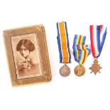 WWI MEDAL TRIO GROUP AWARDED TO A CORPORAL IN THE ROYAL ENGINEERS