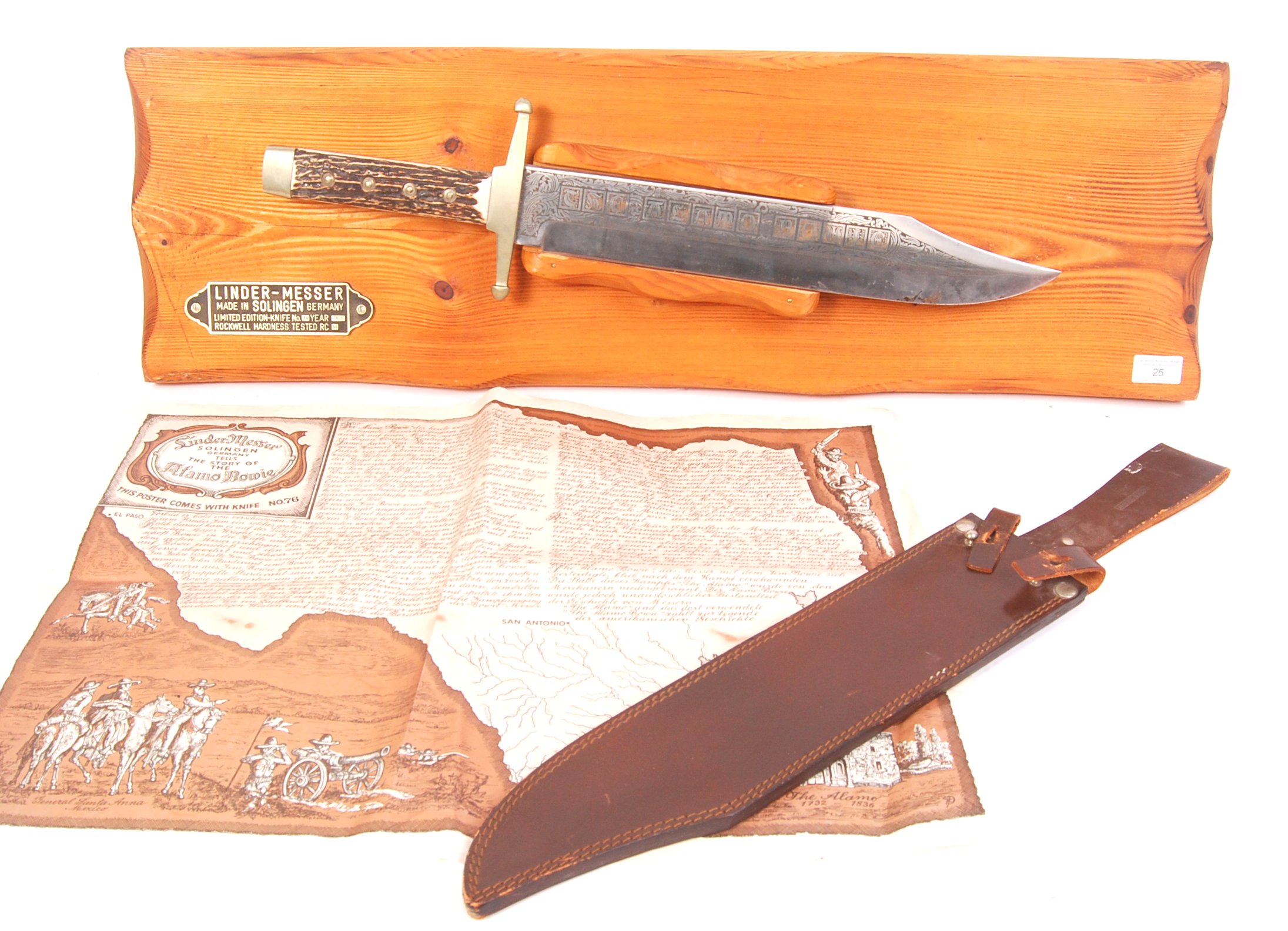 THE ALAMO BOWIE KNIFE - LINDER MESSER SOLINGEN BOWIE KNIFE