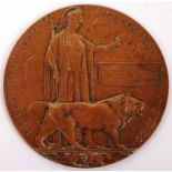 WWI FIRST WORLD WAR DEATH PLAQUE / PENNY MEDAL