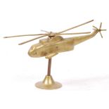 20TH CENTURY BRASS STATUE OF A SEA KING HELICOPTER