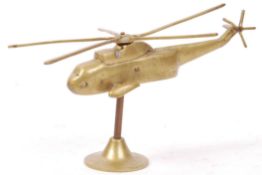 20TH CENTURY BRASS STATUE OF A SEA KING HELICOPTER